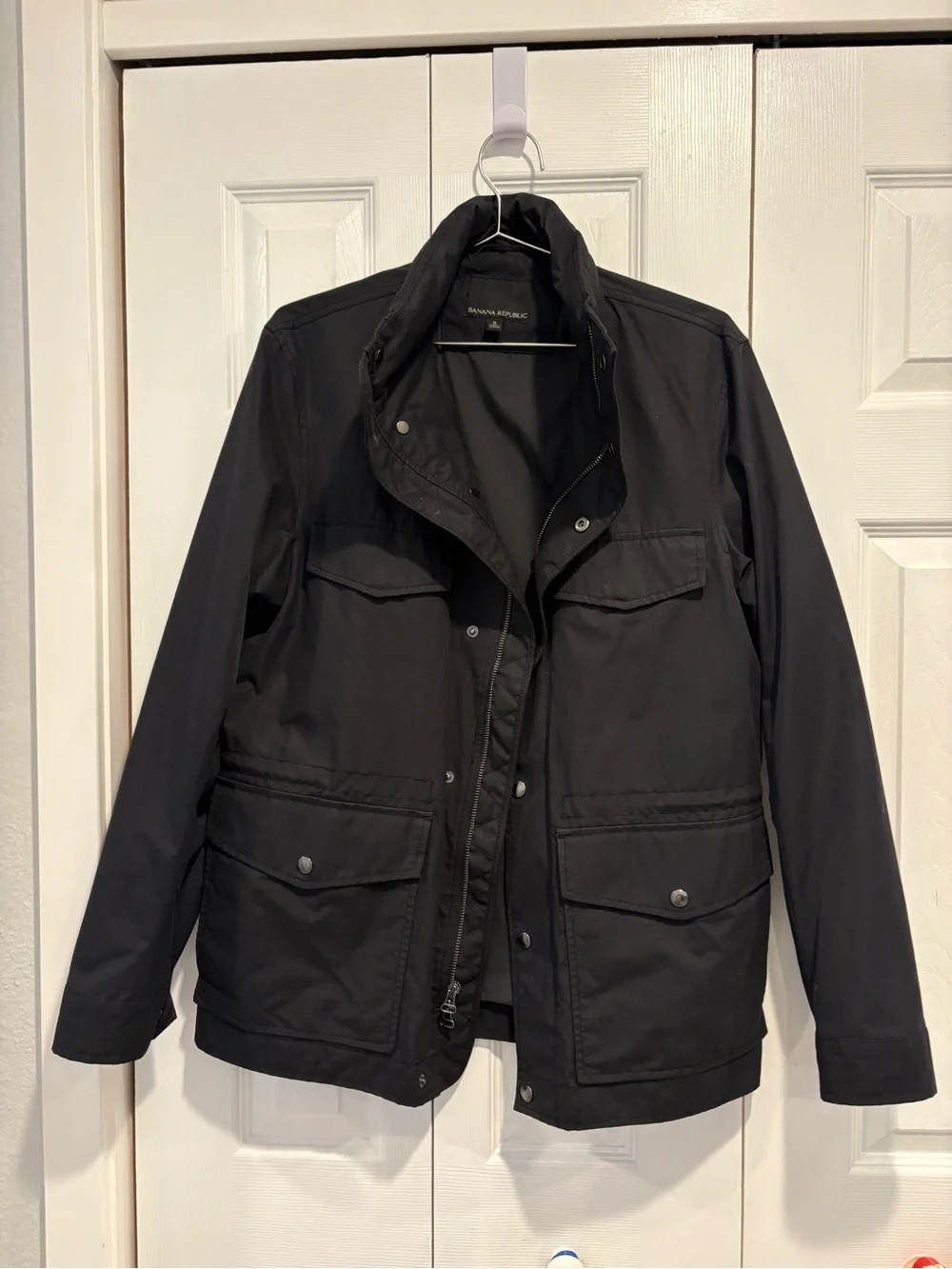 Banana Republic Men's Black Field Jacket with Snap Pockets